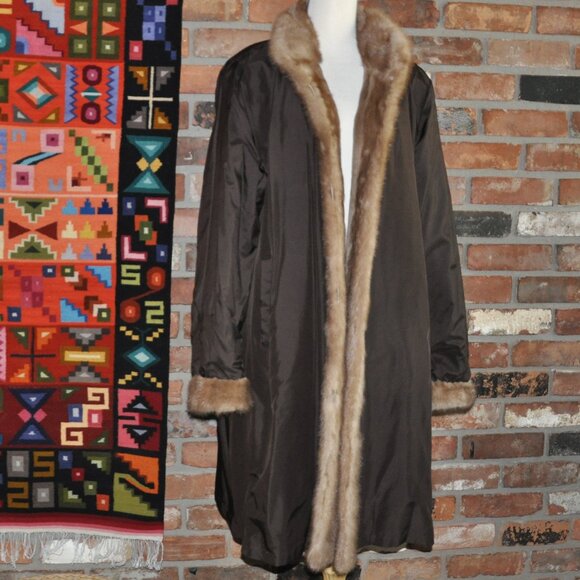 Majestic CANADA Pastel Honey Blonde Sheared MINK FUR LONG Coat Jacket - Picture 11 of 16